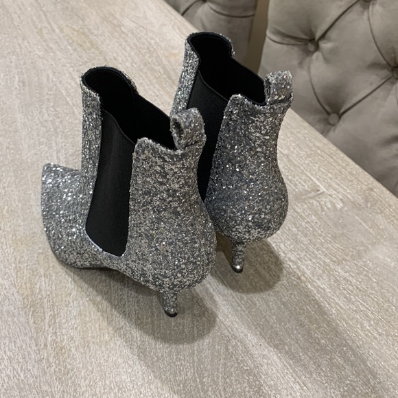 Anine Bing Stevie Silver Glitter boots NWOT - Picture 3 of 11